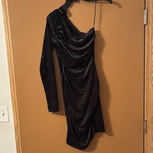 Gianni Bini Black Asymmetrical One-Shoulder Bodycon Dress